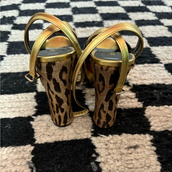 SAINT LAURENT NIB SS15 leopard star runway Candy platform sandals heels 36 - Picture 7 of 11